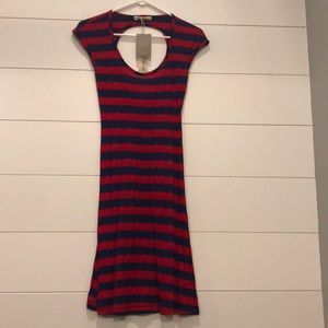 Blue and red striped Anthropologie dress